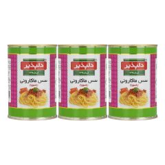 پکیج کنسرو سس ماکارونی با قارچ دلپذیر 400 گرم 3 عدد ( 1200 گرم )