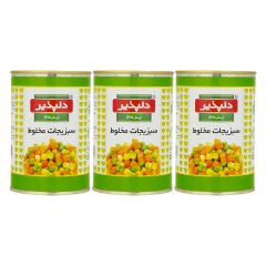 پکیج کنسرو سبزیجات مخلوط دلپذیر 420 گرم 3 عدد ( 1260 گرم )