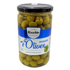 زیتون شور سبز با هسته ( معمولی ) شیشه کوچین 650 گرم