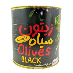 زیتون سیاه با هسته قوطی تهمینه 3 کیلوگرم