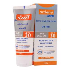 کرم ضد آفتاب آقایان فاقد چربی SPF30 آردن 60 گرم