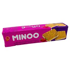 بیسکویت کرمدار توت فرنگی مینو 117 گرم