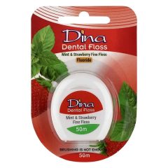 نخ دندان نازک نعناع + توت فرنگی دینا 50 متری