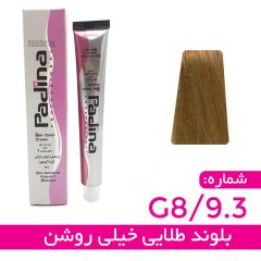 کرم رنگ مو بلوند طلایی خیلی روشن کد G8 9.3 پادینا 100 میلی لیتر