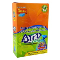 کیسه زباله رولی پرفرژدار سایز بزرگ آیری 3 رول 30 عددی