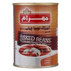 کنسرو خوراک لوبیا چیتی با قارچ مهرام 400 گرم