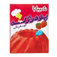 پودر ژله با طعم توت فرنگی شیبابا 100 گرم