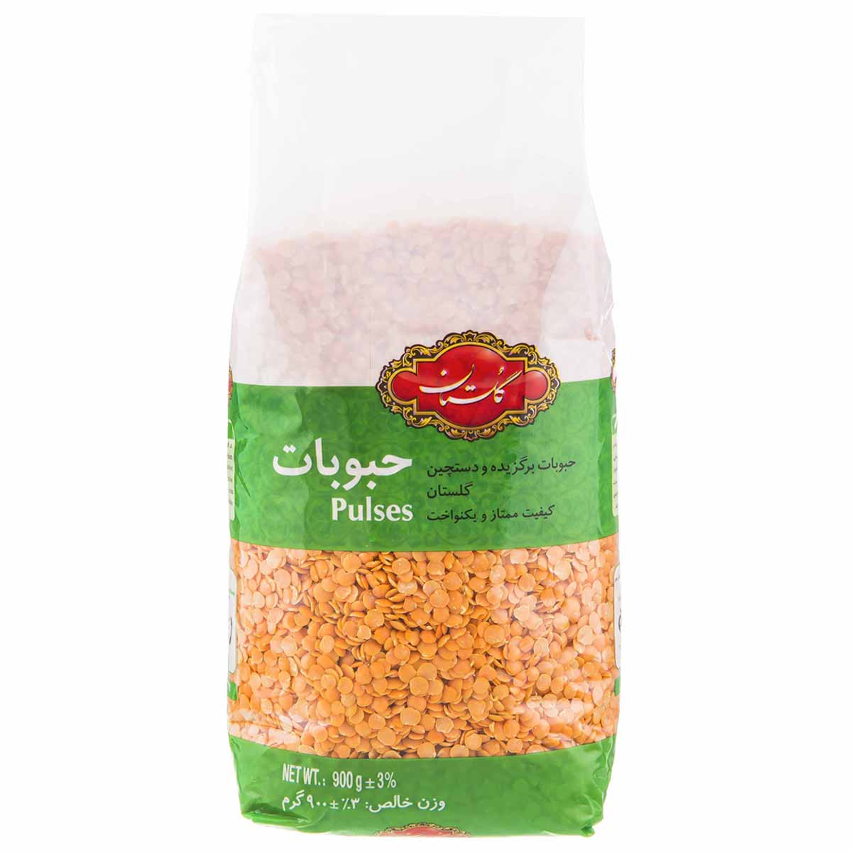 دال عدس (عدس قرمز) بسته بندی استند آپ گلستان 900 گرم