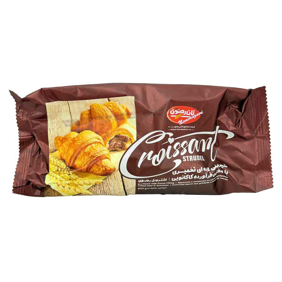 کروسان با مغز کاکائویی نان رضوی 80 گرم