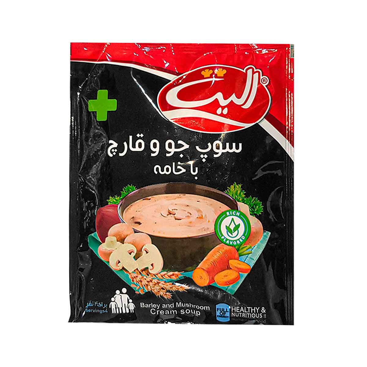 سوپ جو و قارچ با خامه نیمه آماده الیت پلاس 80 گرم
