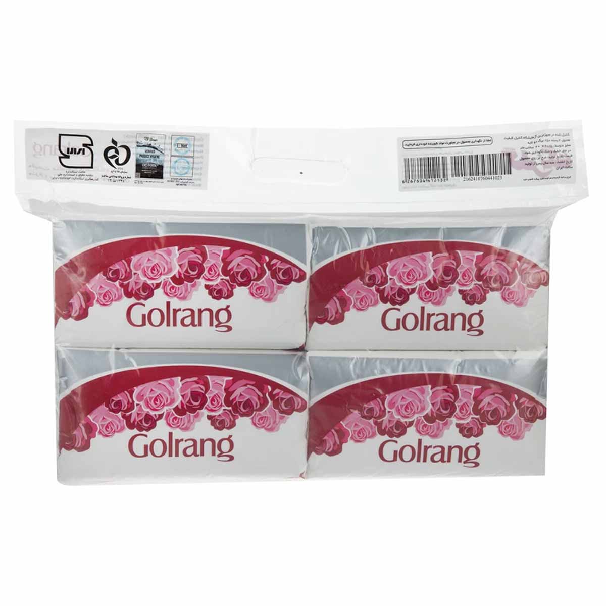 دستمال کاغذی 250 برگ دولا گلرنگ 500 برگ 4 عددی 
