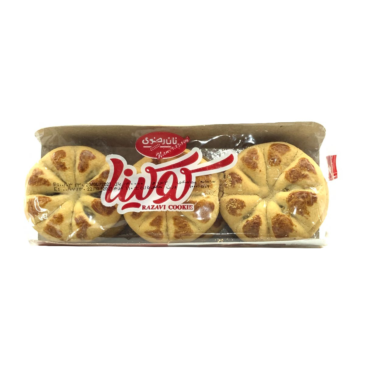 شیرینی با مغز مارمالاد خرما و فرآورده کاکائو کوکینا رضوی 110 گرم 