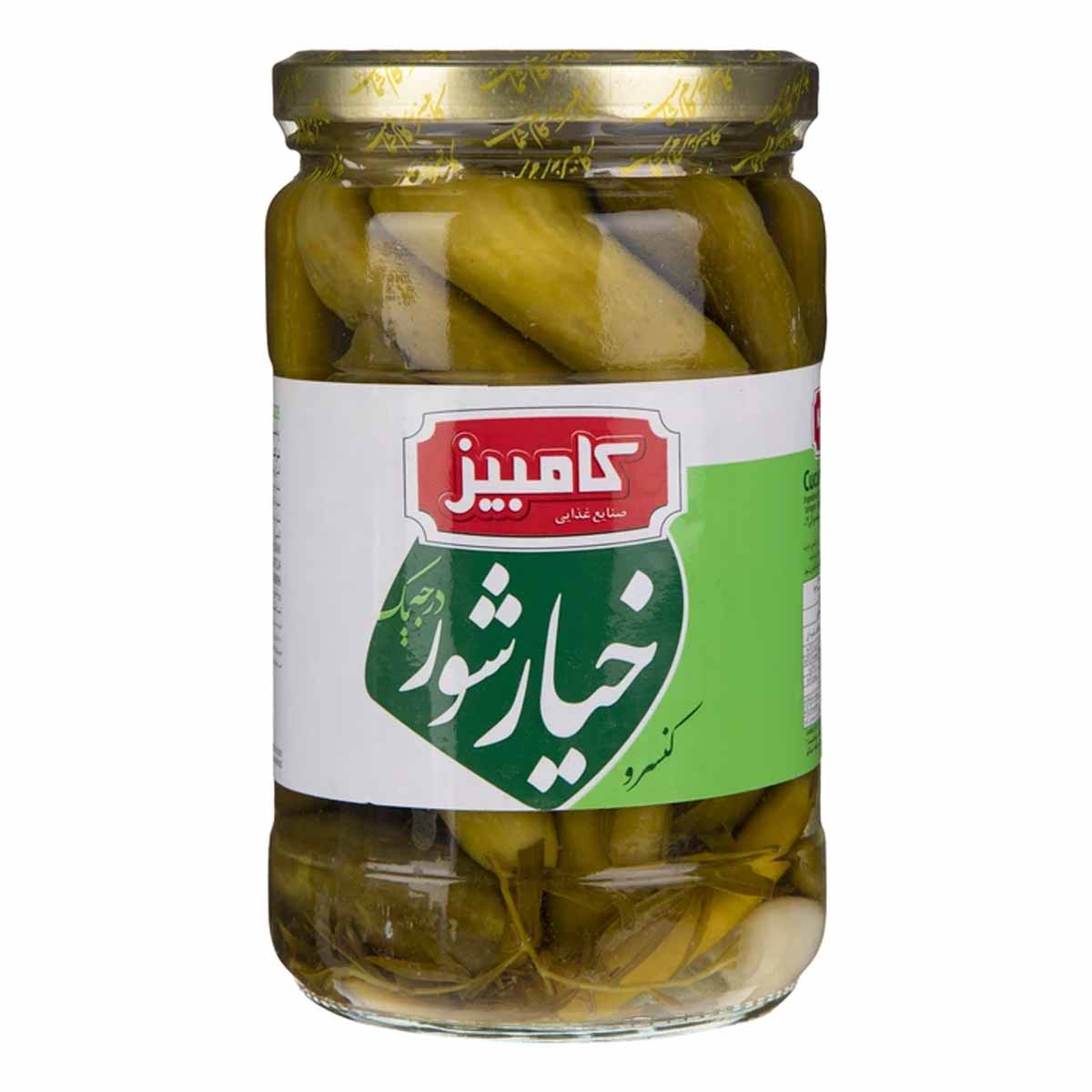 خیارشور درجه یک شیشه کامبیز 660 گرم