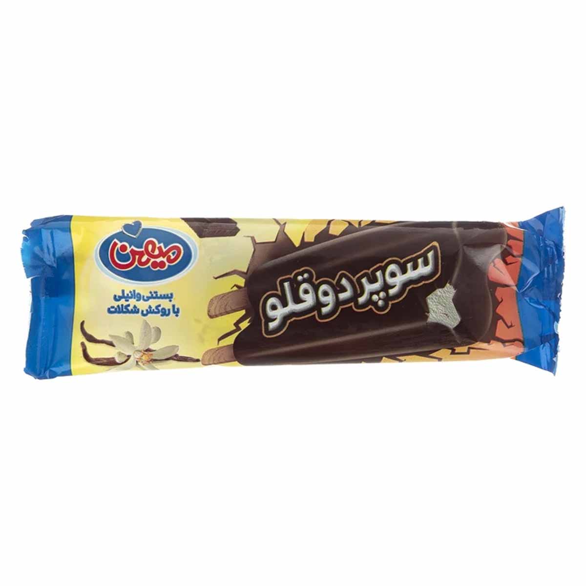 بستنی چوبی وانیلی با روکش شکلات سوپردوقلو میهن 70 گرم