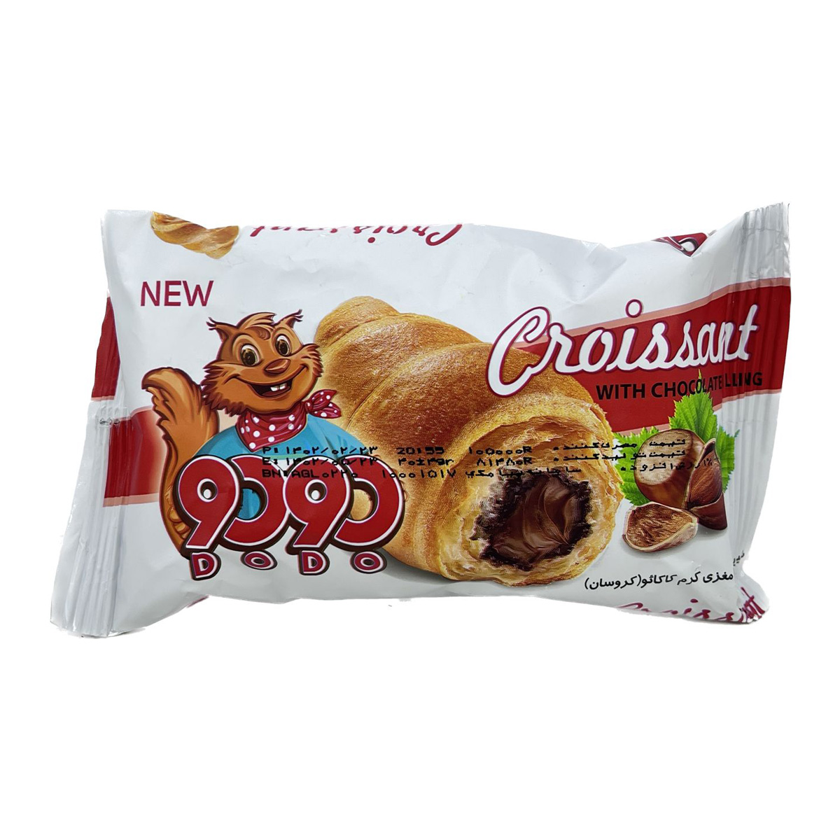 شیرینی لایه ای با مغزی کرم کاکائو (کروسان) دودو 40 گرم