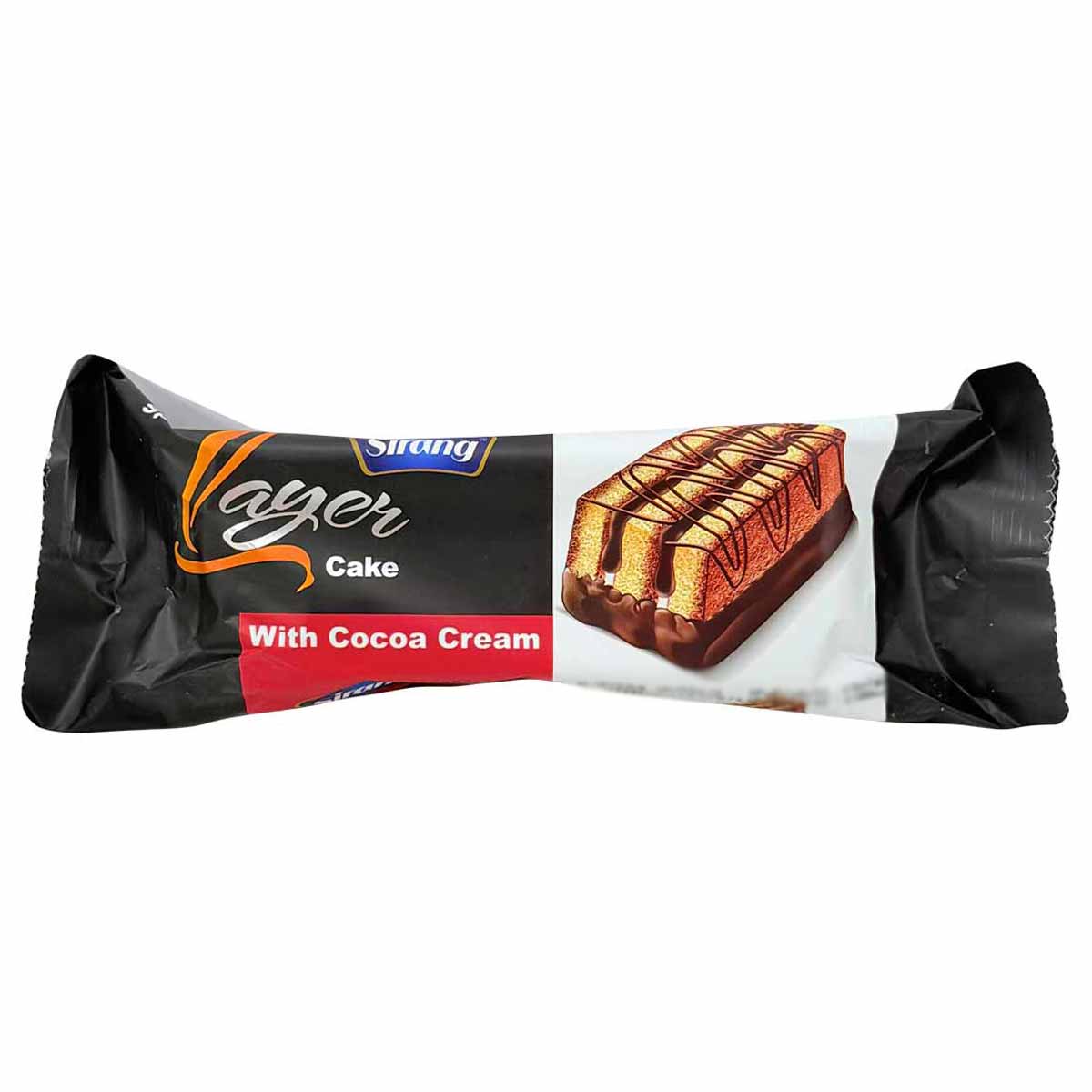 کیک اسفنجی سه لایه با کرم کاکائو سیرنگ 60 گرم 