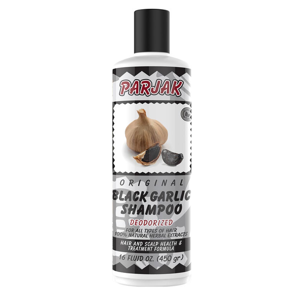 شامپو موی سر حاوی عصاره سیر سیاه ( بدون بو ) پرژک 450 گرم 