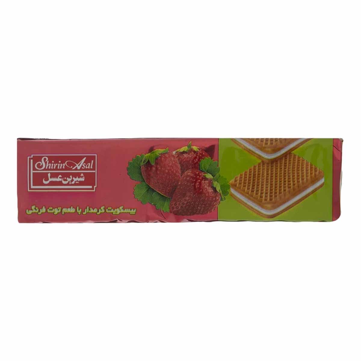 بیسکویت کرمدار توت فرنگی شیرین عسل 120 گرم 