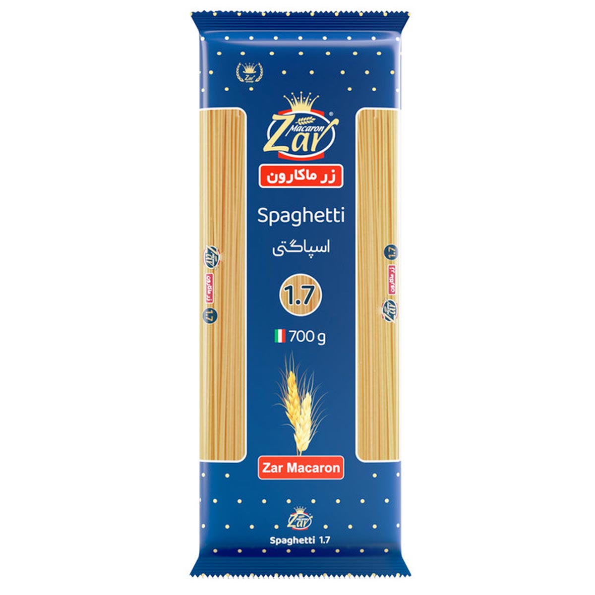 اسپاگتی قطر 1/7 زر ماکارون 700 گرم