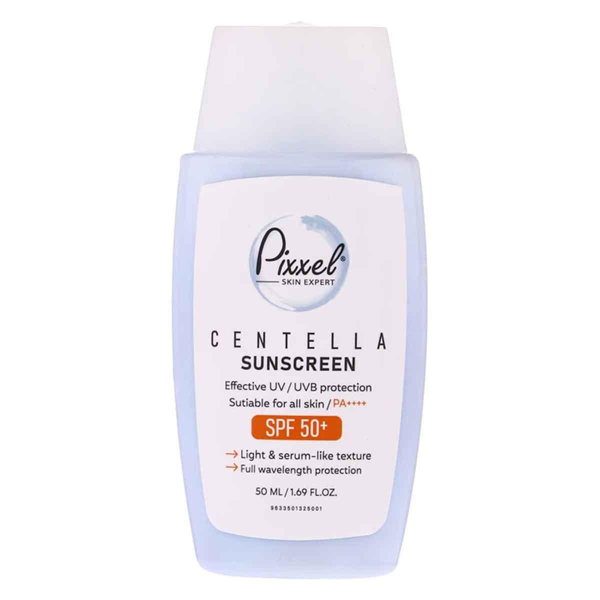 کرم ضد آفتاب صورت بدون رنگ SPF50 تیوپی پیکسل 50 میلی لیتر