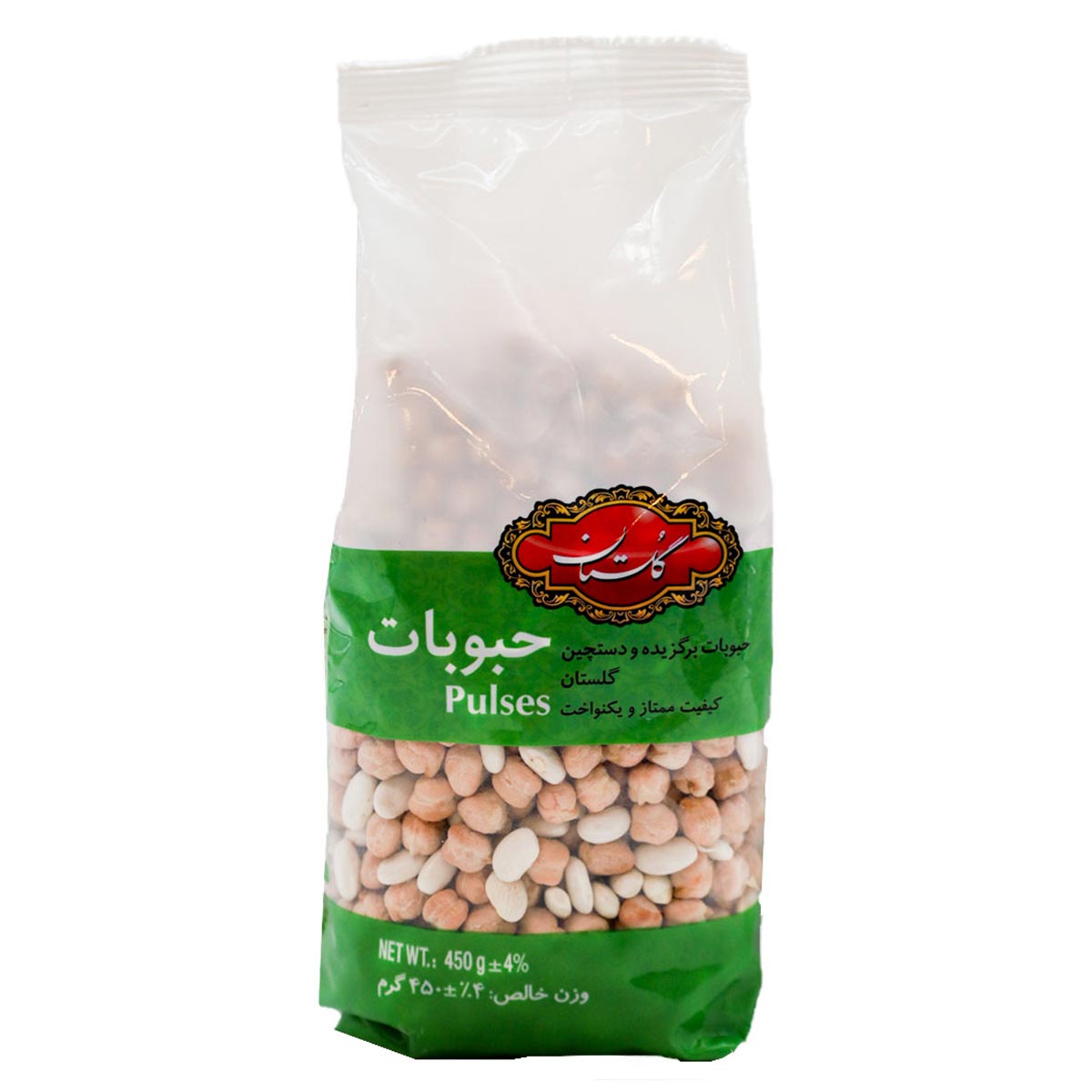 مخلوط نخود و لوبیا بسته بندی استند آپ گلستان 450 گرم