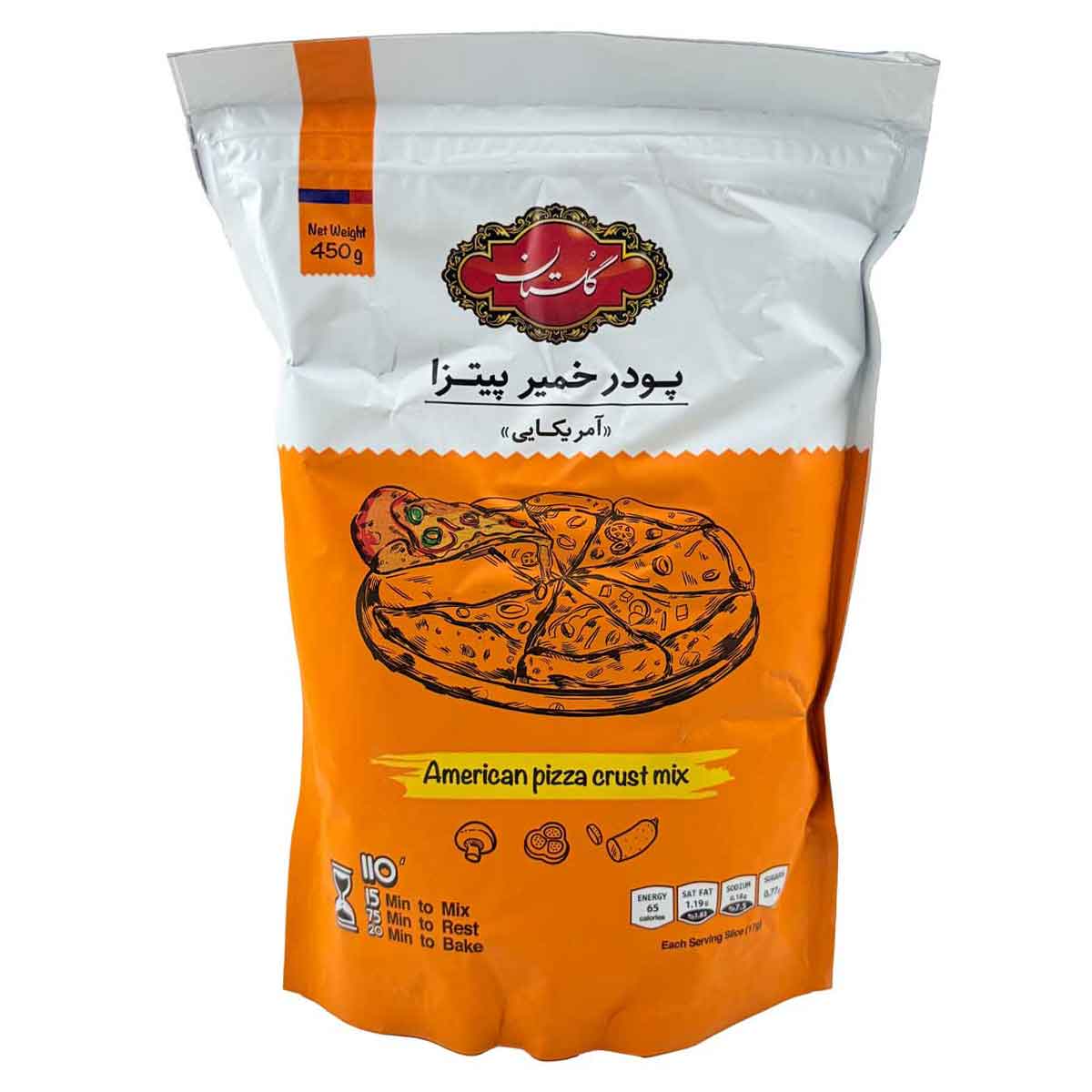 پودر خمیر پیتزا آمریکایی گلستان 450 گرم