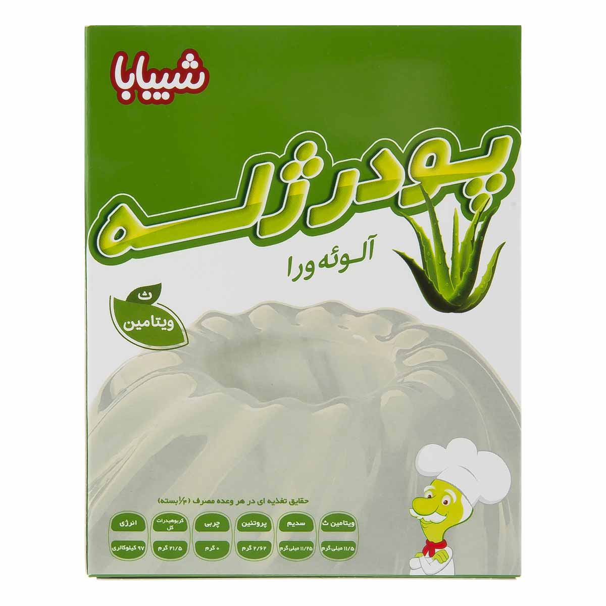 پودر ژله با طعم آلوئه ورا شیبابا 100 گرم