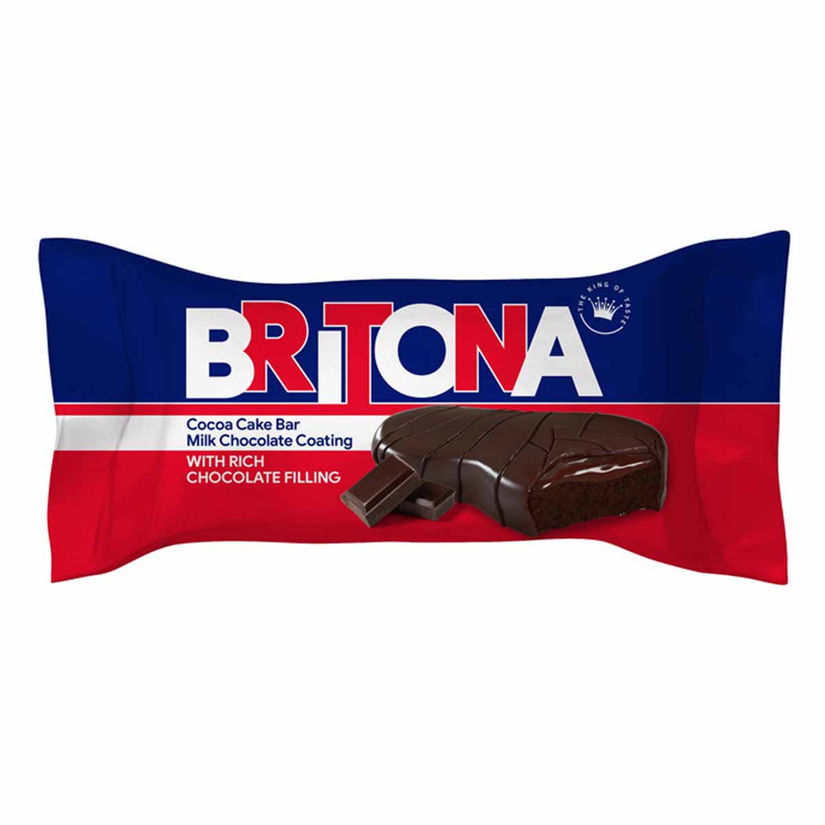 کیک روغنی کاکائویی با مغزی کاکائویی و روکش شکلات شیری بریتونا 34 گرم  