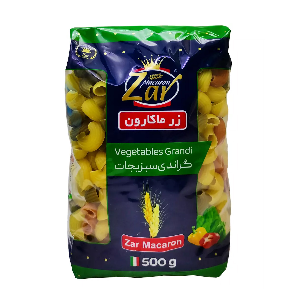 ماکارونی فرمی گراندی سبزیجات زر ماکارون 500 گرم