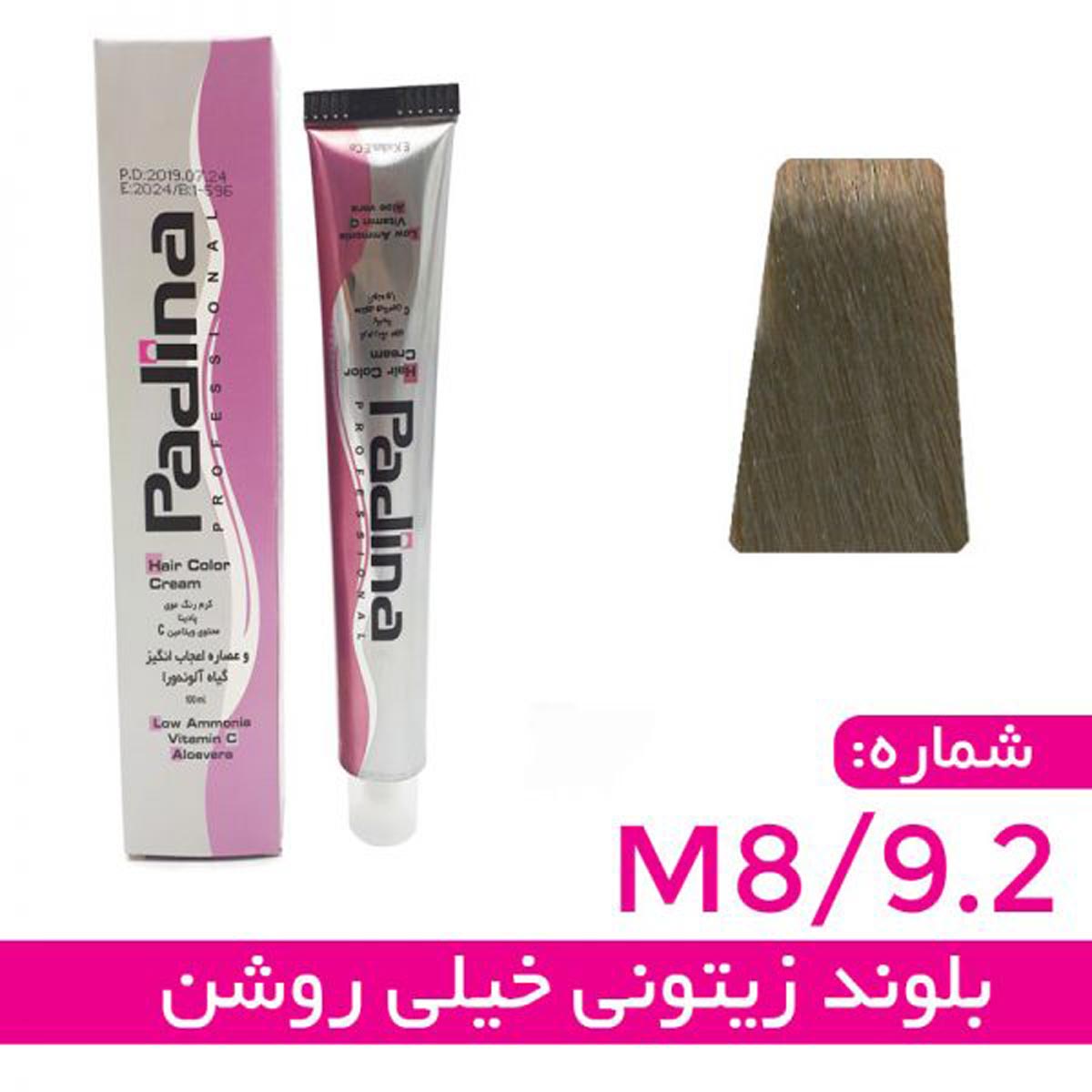 کرم رنگ مو بلوند زیتونی خیلی روشن کد M8 9.2 پادینا 100 میل