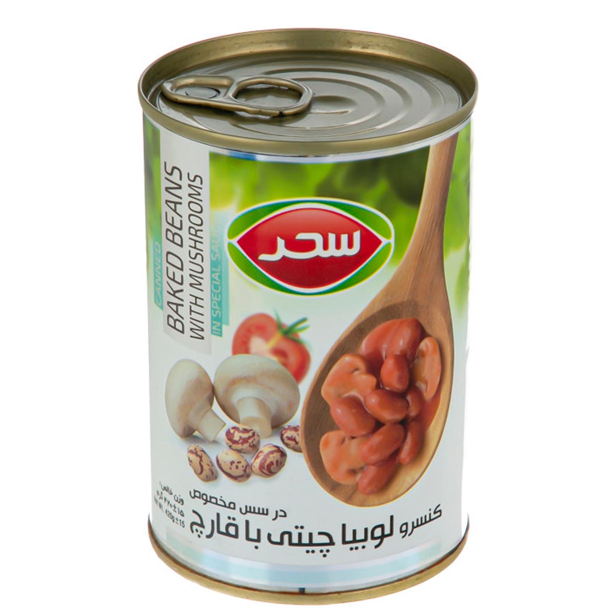 کنسرو لوبیا چیتی با قارچ آسان بازشو سحر 420 گرم