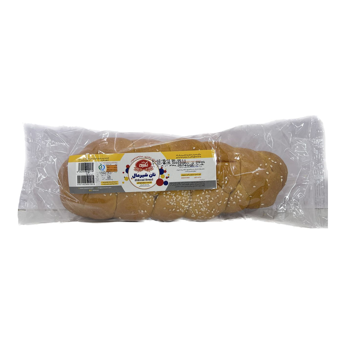 نان نیمه حجیم ( شیرمال ) گیسو بزرگ نان اکسین 290 گرم