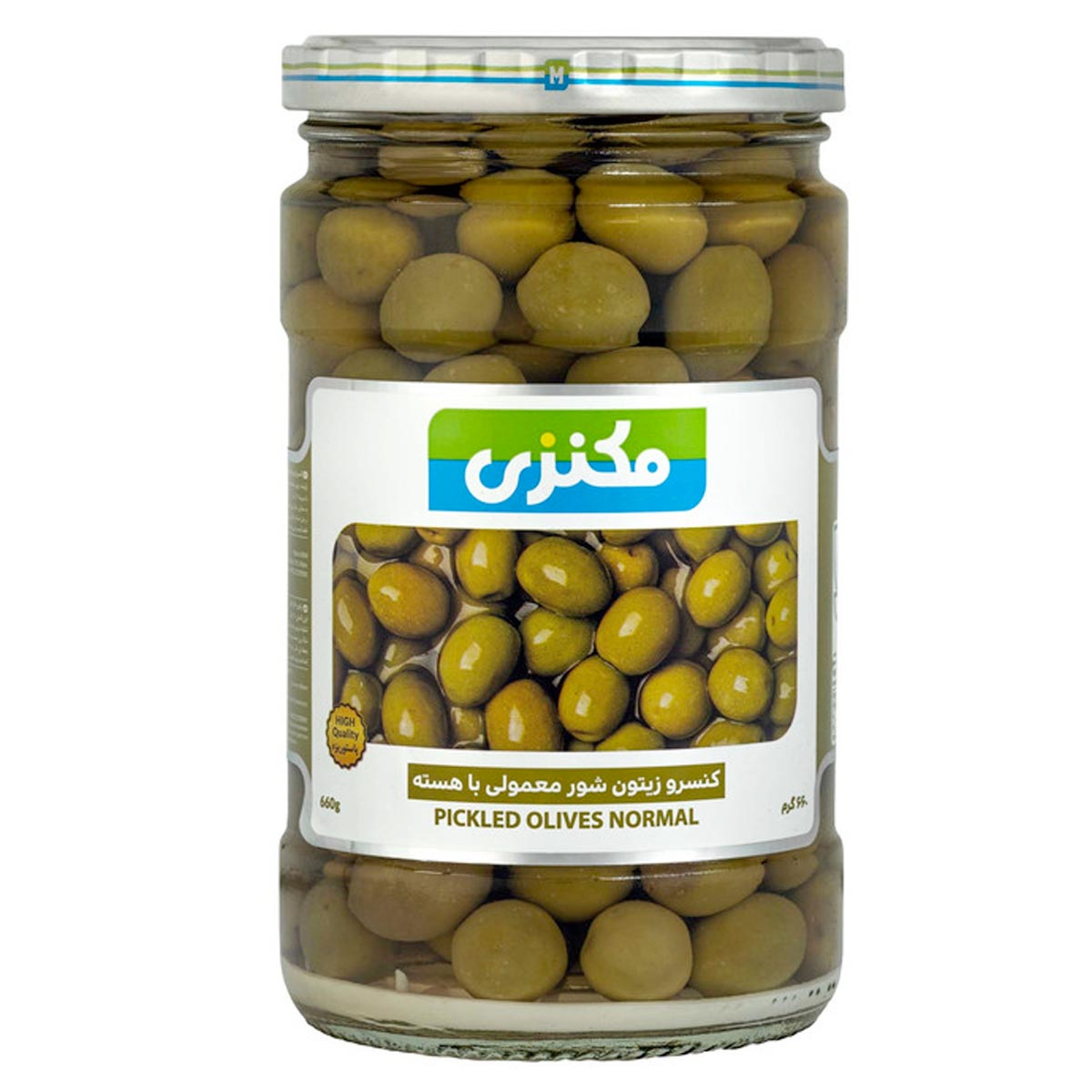 زیتون شور سبز با هسته معمولی مکنزی 660 گرم