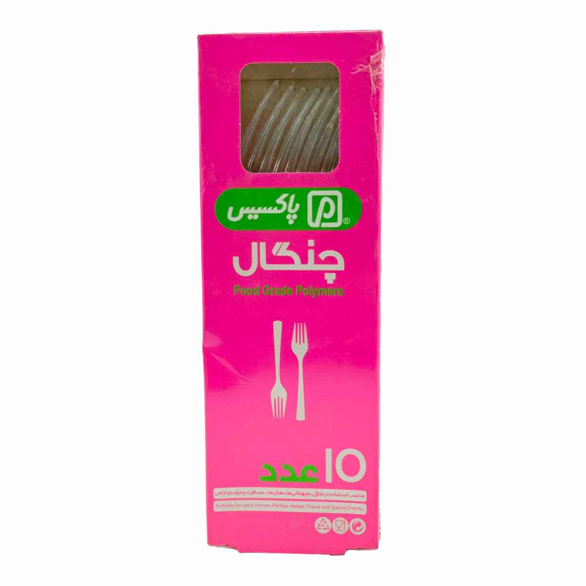 چنگال کریستالی یکبارمصرف پاکسیس 10 عددی