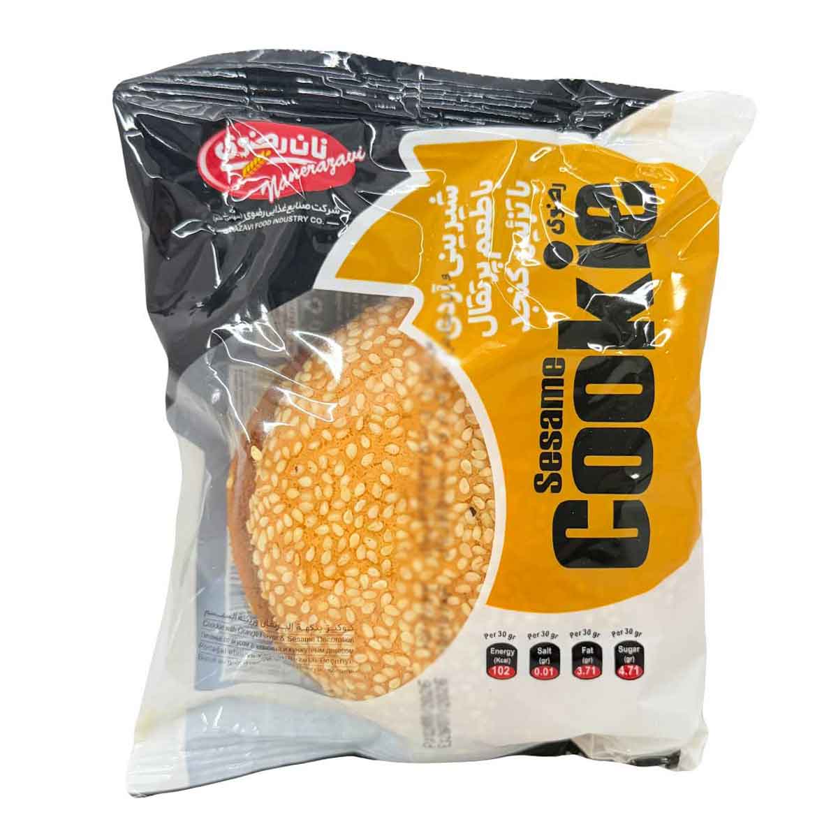 شیرینی آردی (کوکی) کنجدی نان رضوی 2 عدد 80 گرم 