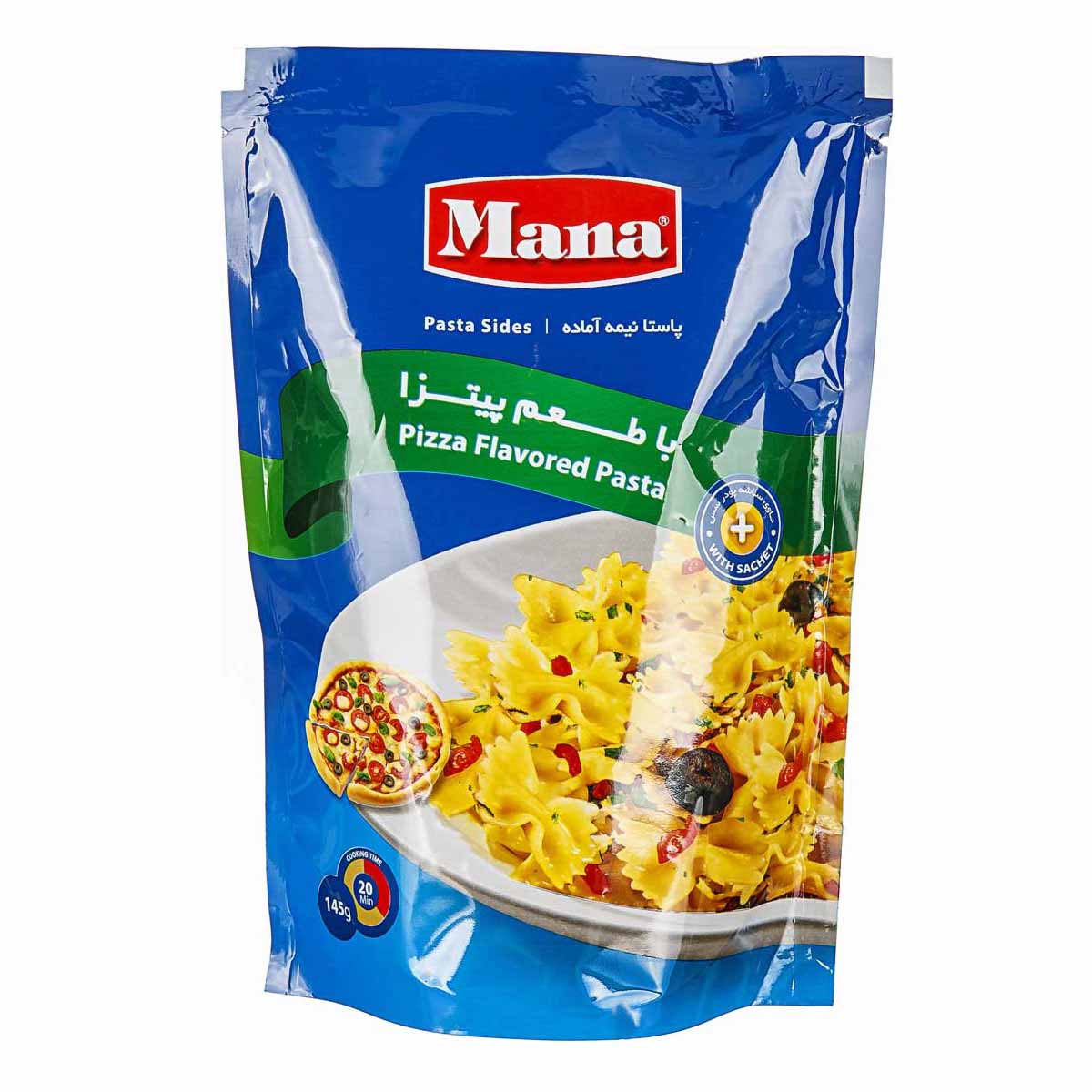 پاستا نیمه آماده با طعم پیتزا مانا 145 گرم