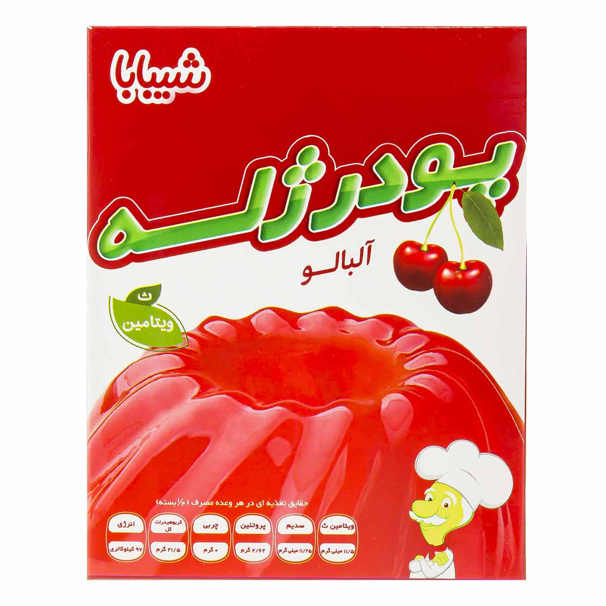 پودر ژله با طعم آلبالو شیبابا 100 گرم