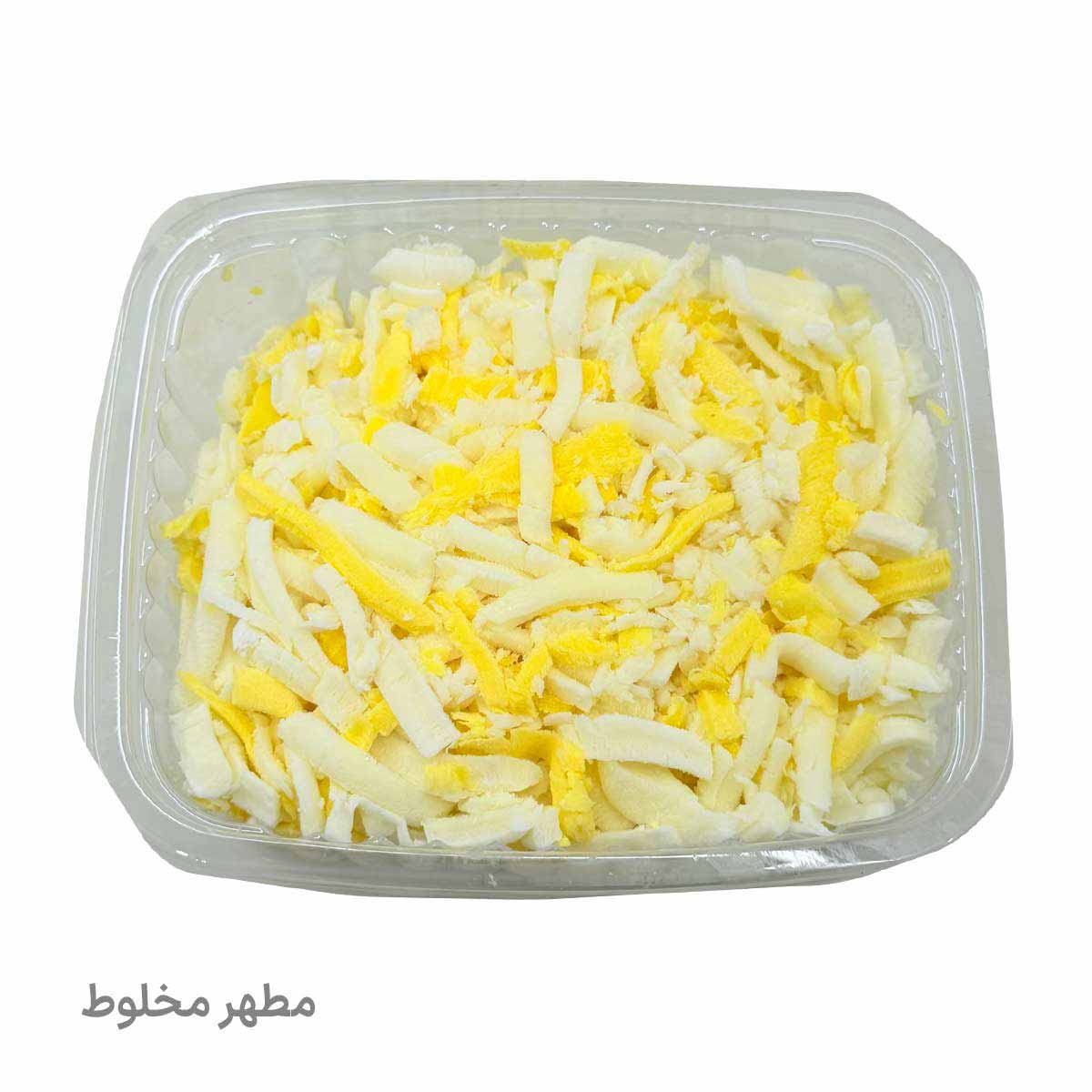 پنیر پیتزا خلال مخلوط (موزارلا،پروسس گودا،پروسس موزارلا) مطهر فله وزن 250 گرم