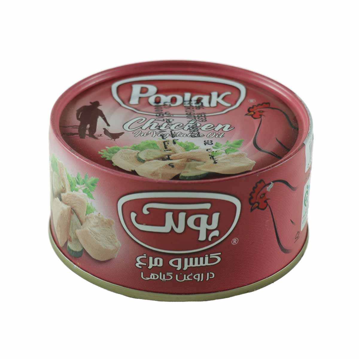 کنسرو مرغ در روغن گیاهی پولک 180 گرم 
