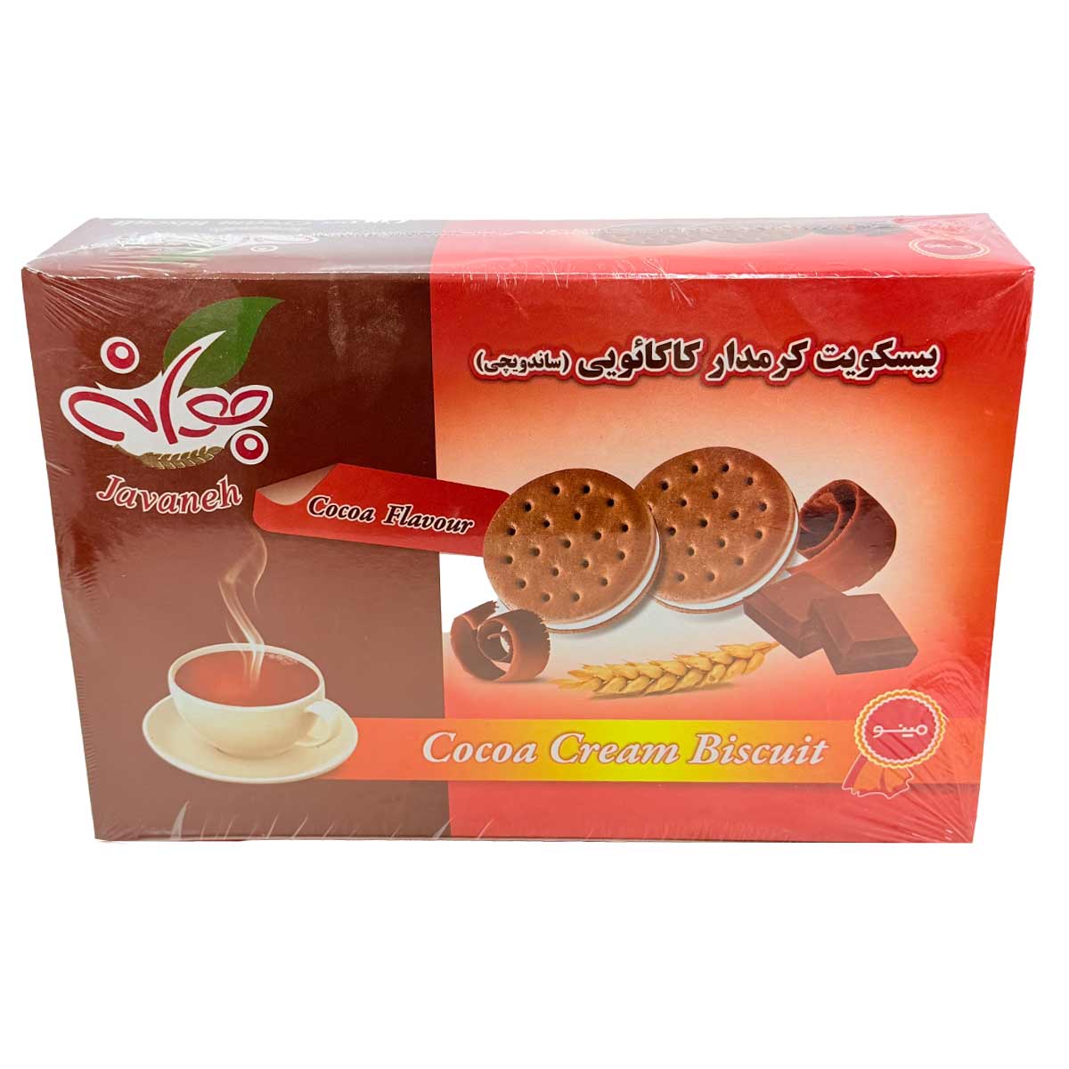 بیسکویت سبوسدار کرمدار کاکائویی جعبه جوانه مینو 450 گرم