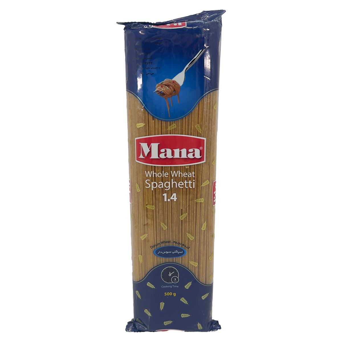 اسپاگتی سبوس دار قطر 1/4 مانا 500 گرم