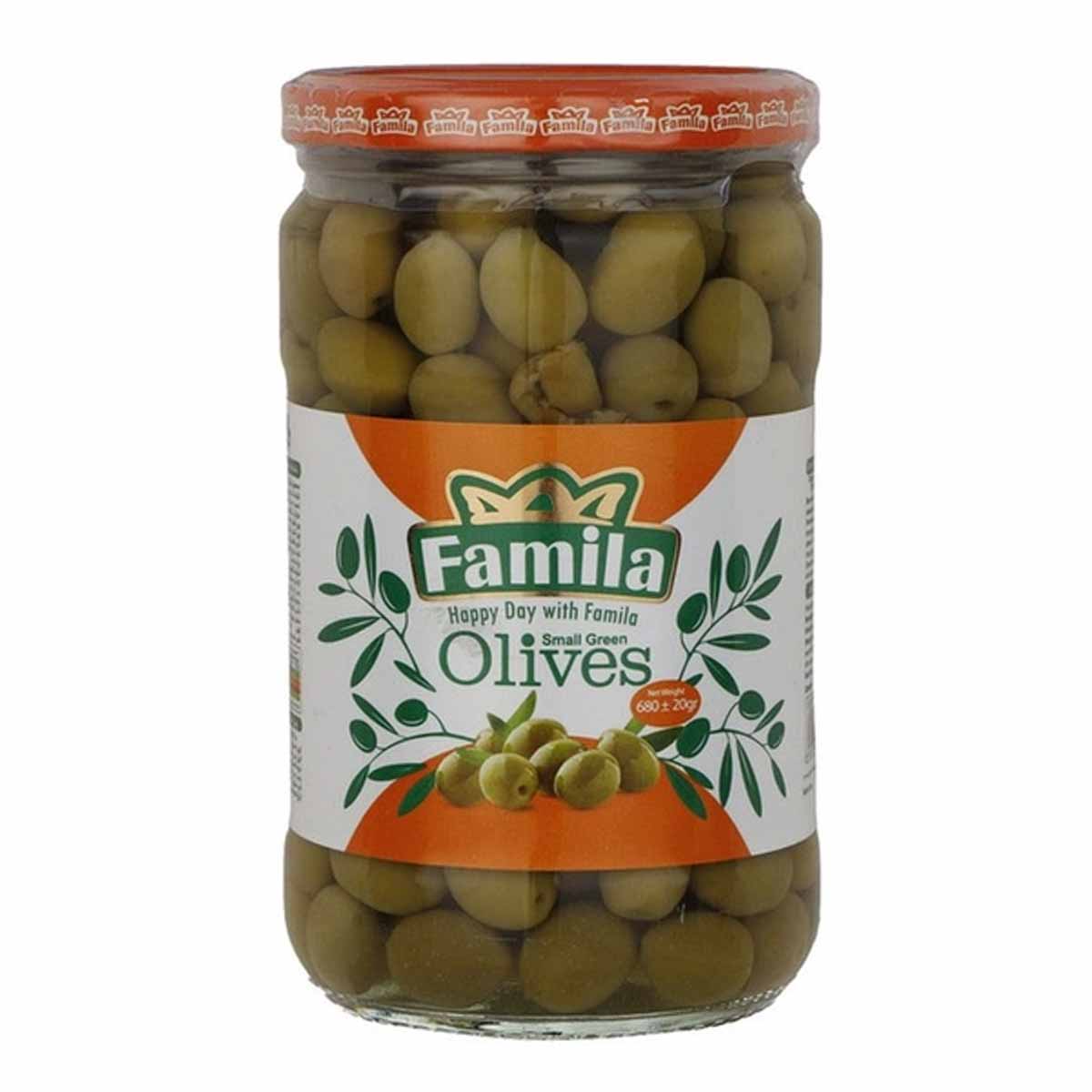 زیتون سبز جنگلی ( ریز هسته دار ) فامیلا 650 گرم