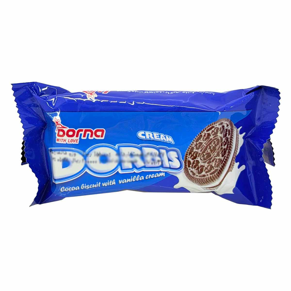 بیسکویت کاکائویی با کرم وانیلی دربیس درنا 50 گرم