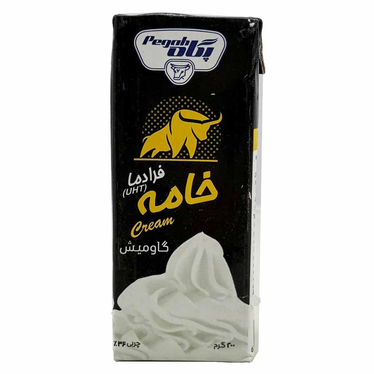 خامه فرادما گاومیش پاکتی پگاه 200 گرم 