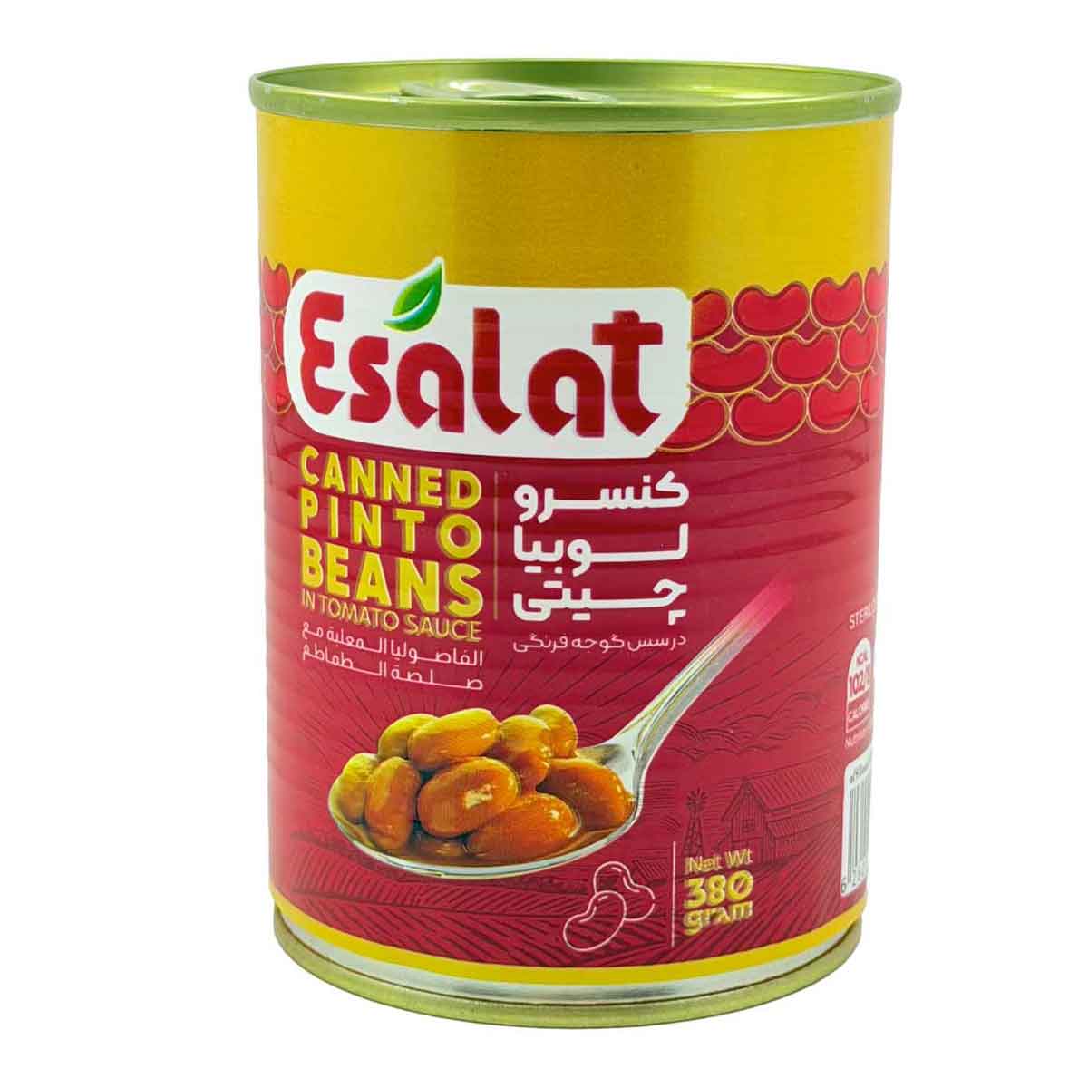کنسرو خوراک لوبیا چیتی در سس گوجه فرنگی اصالت 380 گرم