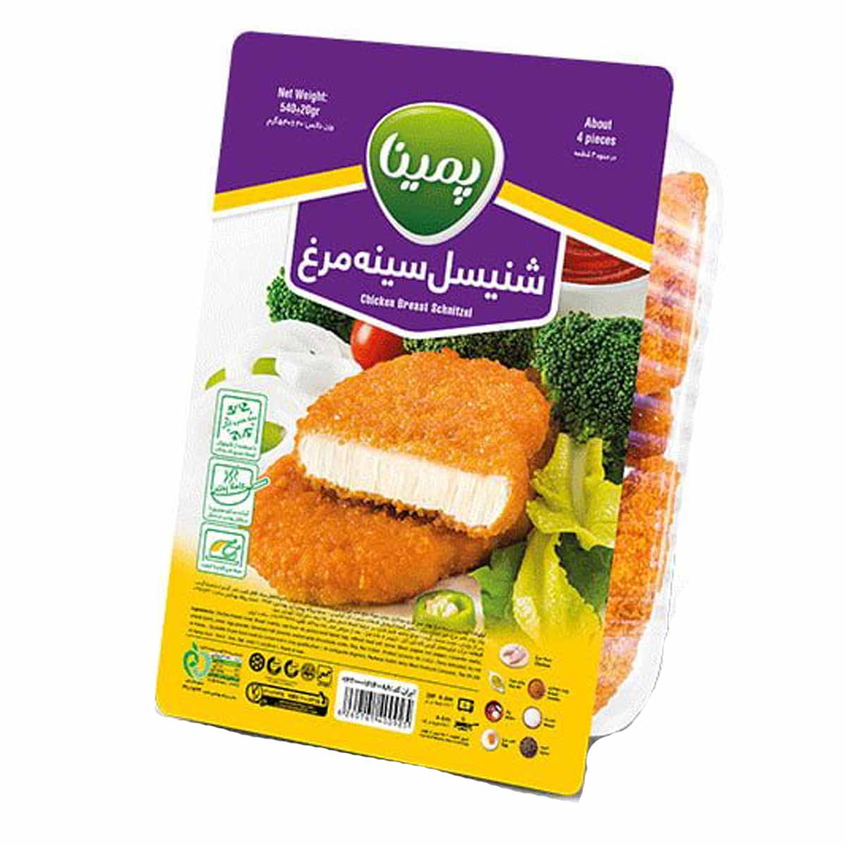 شنیسل سینه مرغ پمینا کاله 540 گرم 