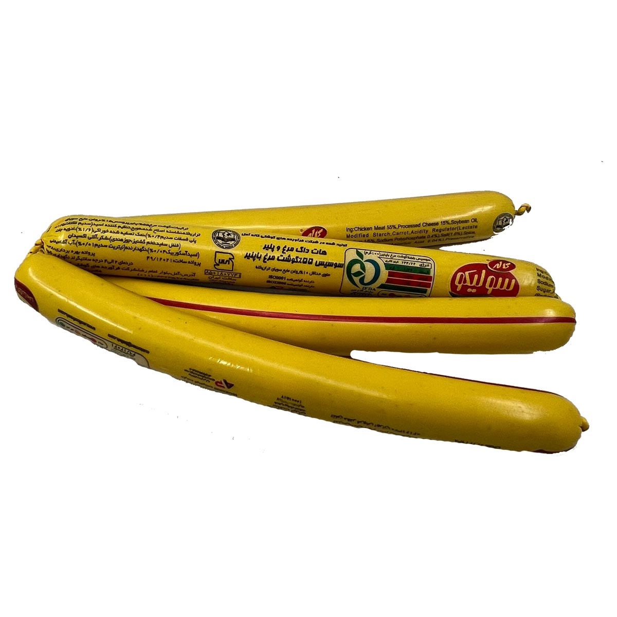 سوسیس هات داگ مرغ و پنیر 55 درصد کلاسیک سولیکو کاله فله وزن 250 گرم ( 2 عدد )