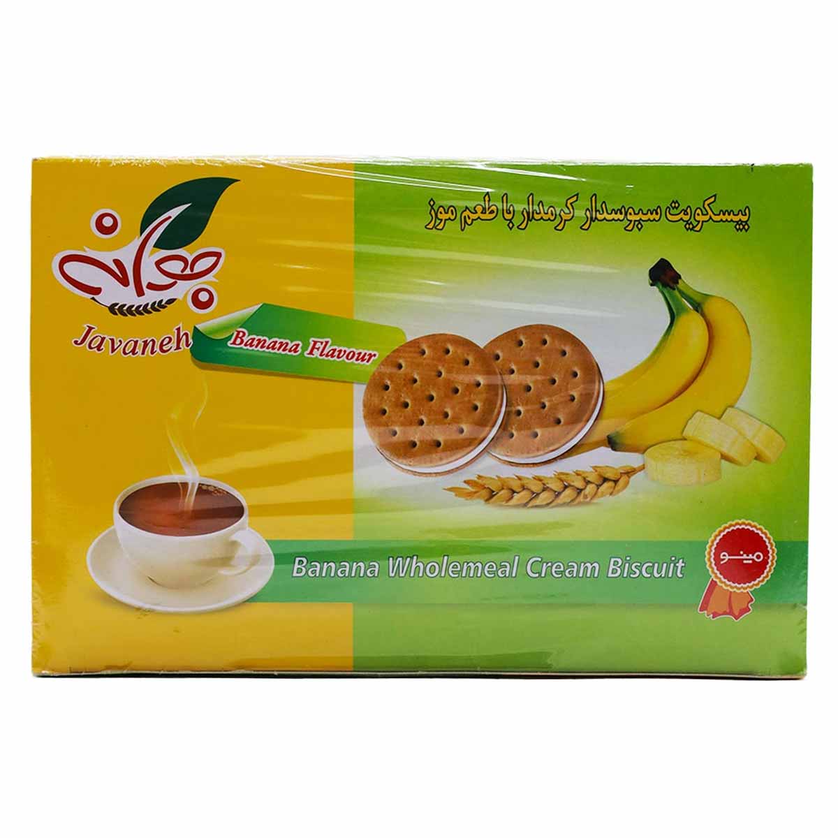 بیسکویت سبوسدار کرمدار موزی جعبه جوانه مینو 450 گرم