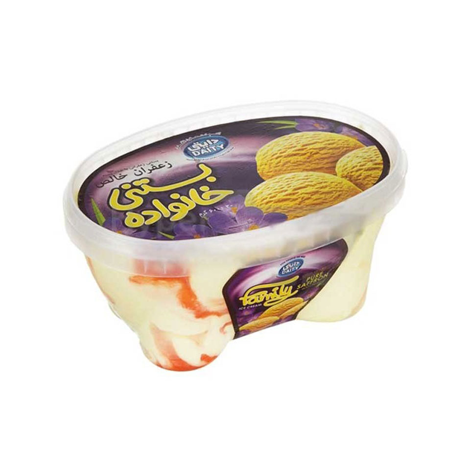 بستنی خانواده فانتزی زعفرانی دایتی 600 گرم
