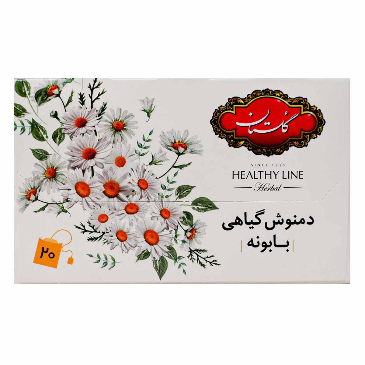 دمنوش کیسه ای گیاهی بابونه گلستان 20 عددی